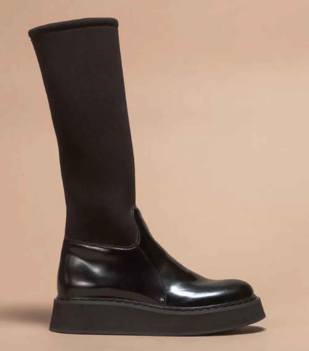 Woman O2monde Shoes | Aja Neoprene Stretch Boot Black