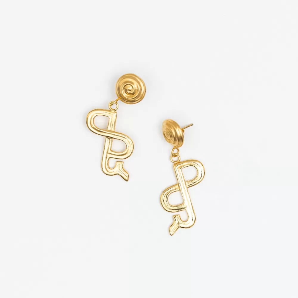 Woman Aur Studio Fine Jewelry | Aur Logo Earrings - Gold