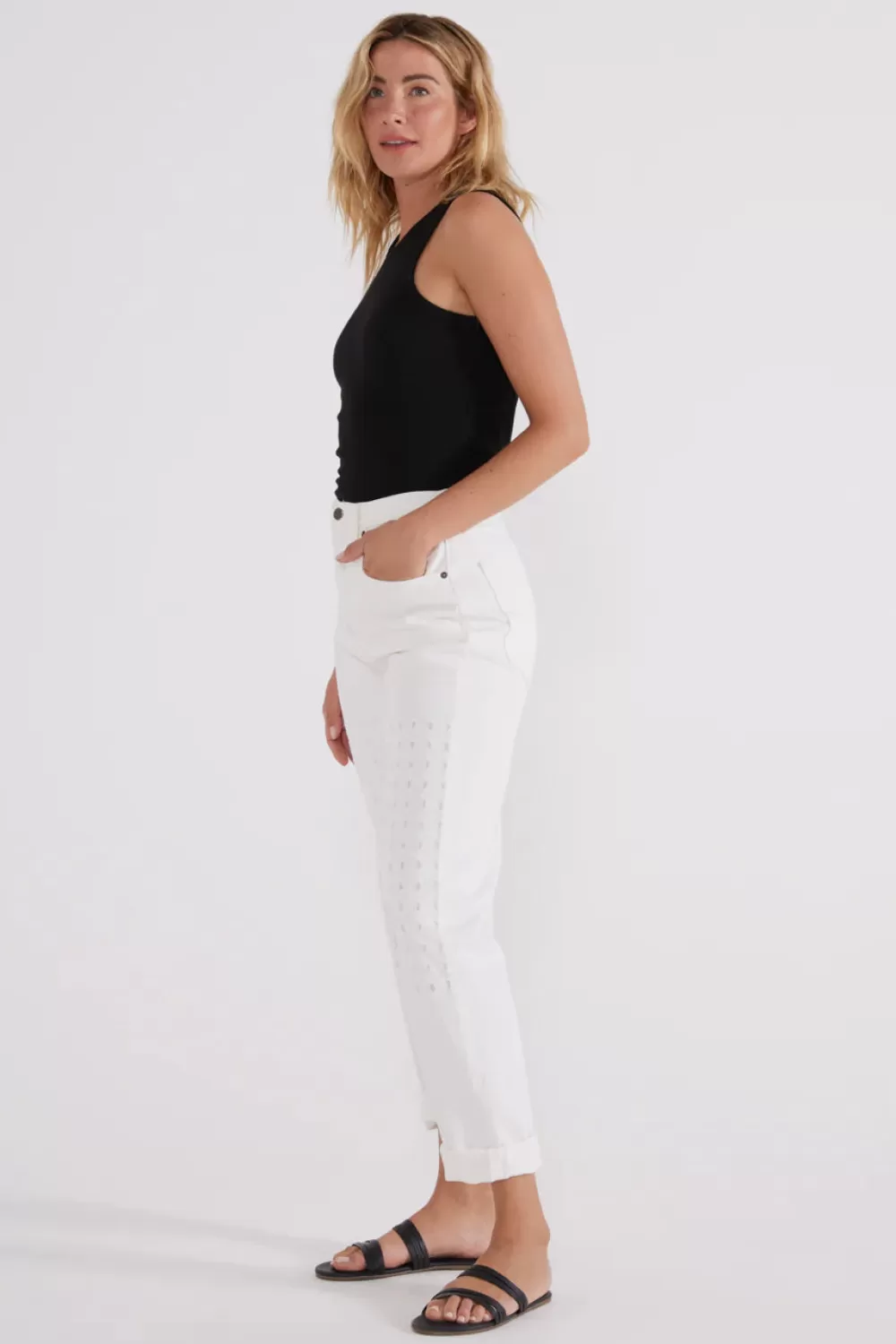 Woman Etica Pants | Copy Of Narin Relaxed Long Short - White Laser Vortex