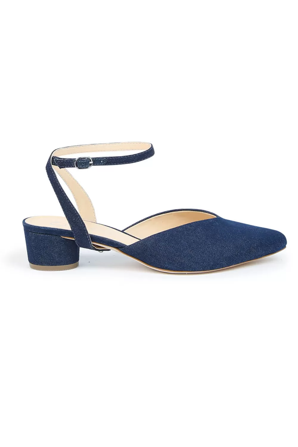 Woman Alterre Shoes | Denim V Slide With Marilyn Strap