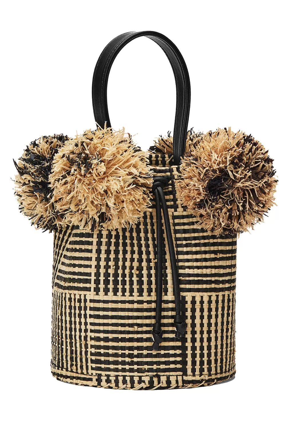 Woman Edun Bags | Raffia Mini Pom Pom Bag In Bicolor