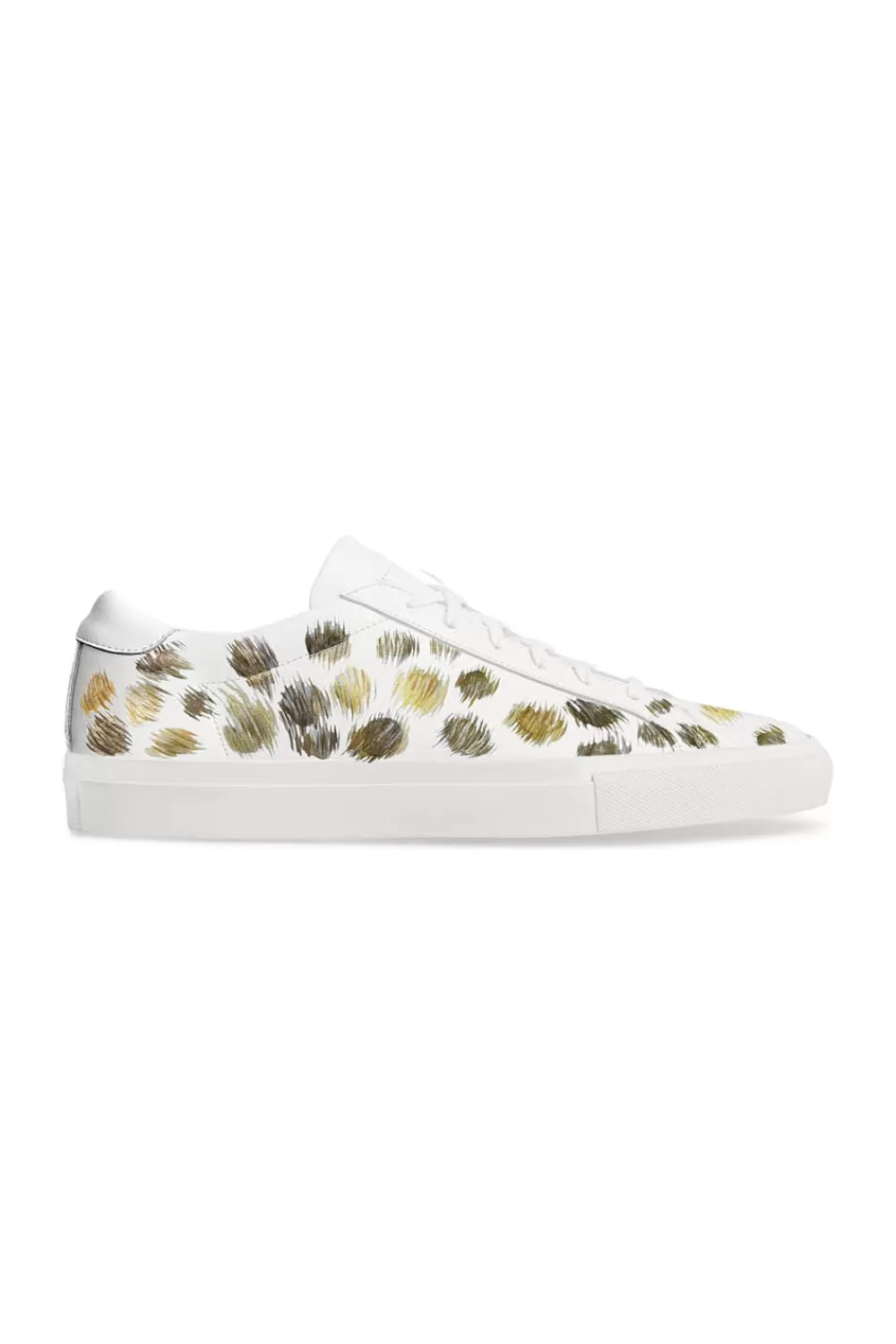 Woman Alepel Shoes | Gold Cheetah White Sneaker