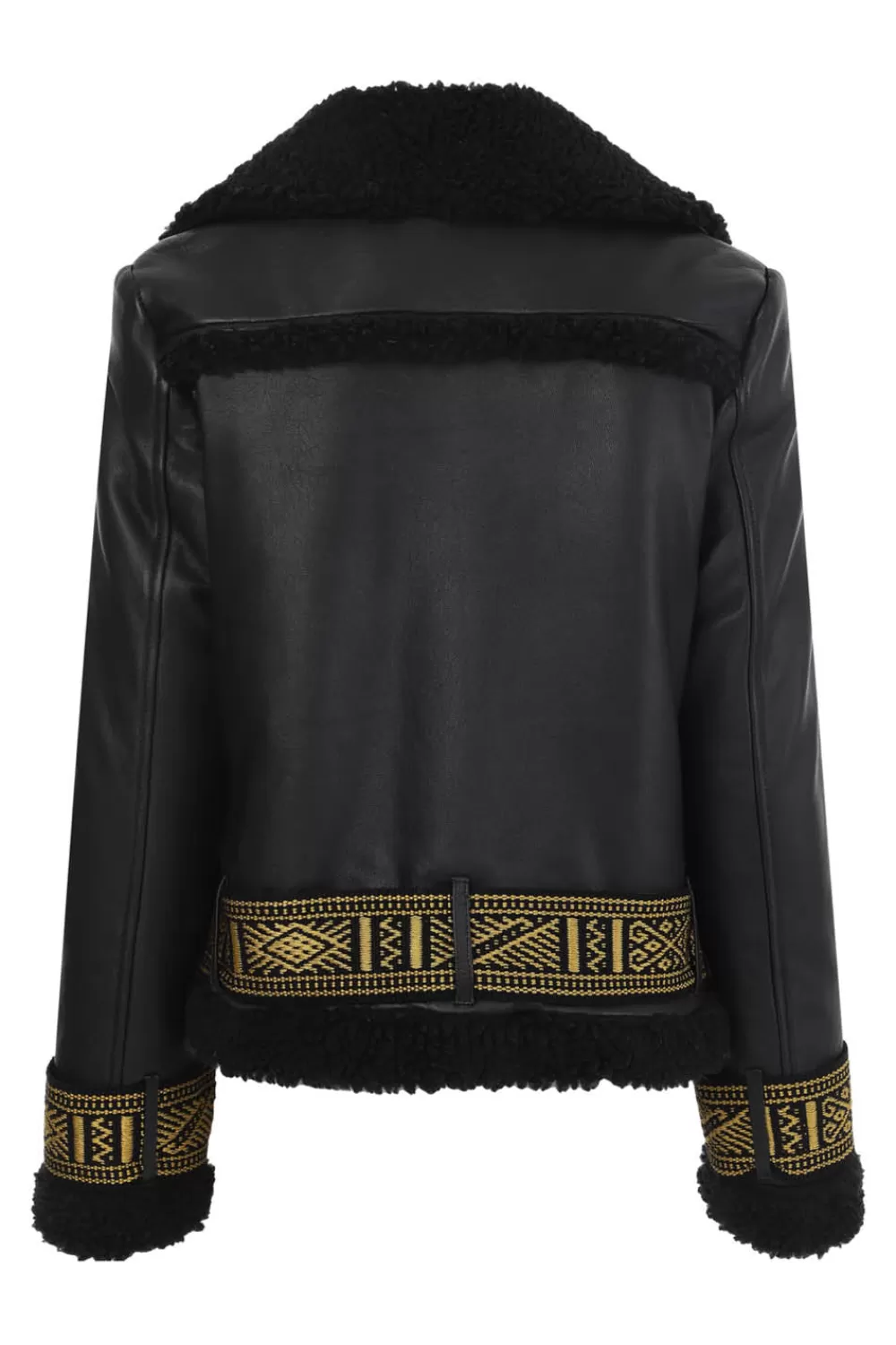 Woman Manuela Alvarez Coats | Leather Chumbe Jacket In Black / Black Gold Handcuffs And Belt