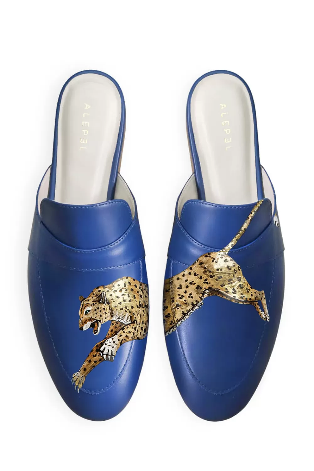 Woman Alepel Shoes | Leopard Navy Mule