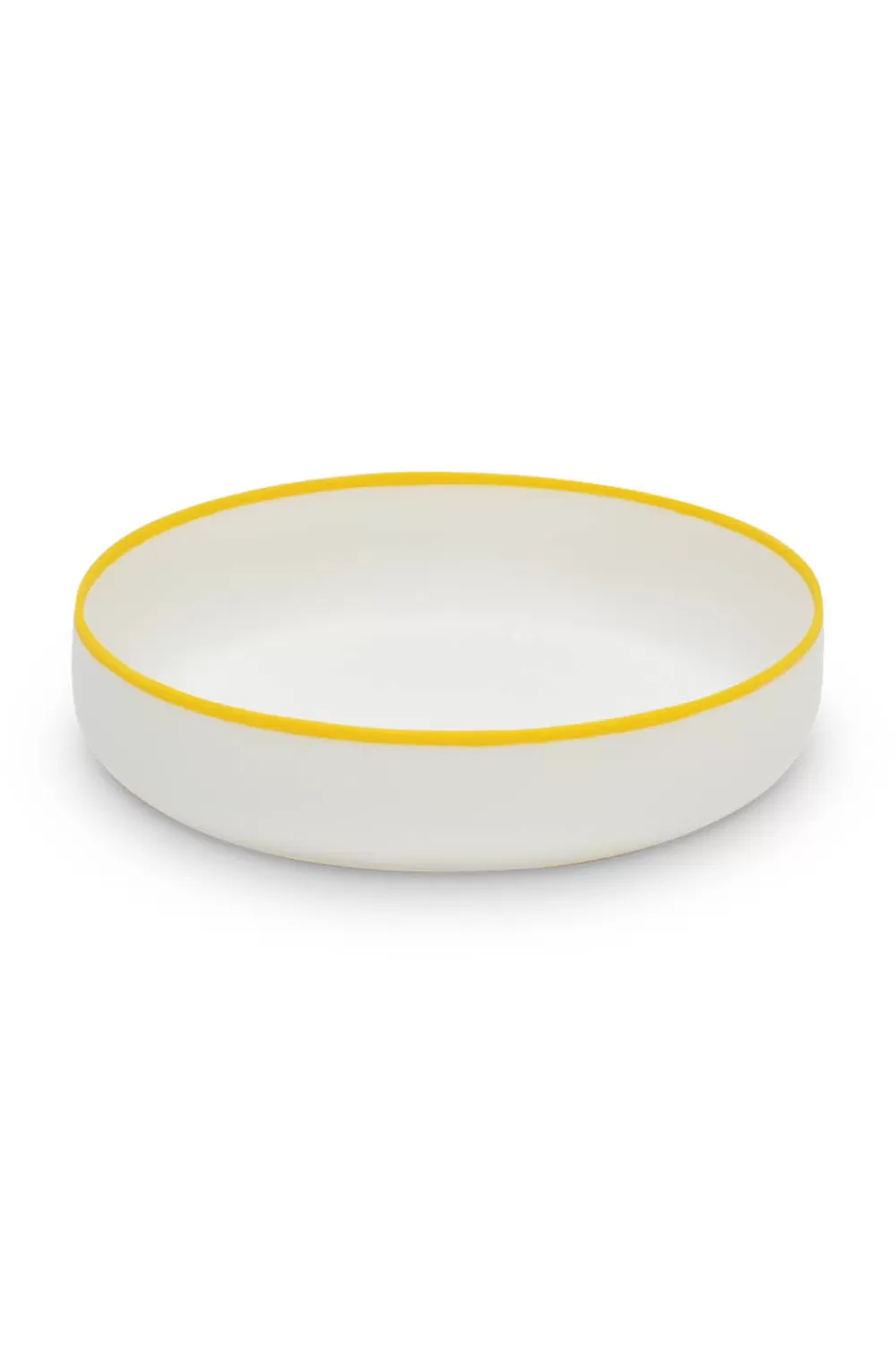 Woman Tina Frey Designs Furniture | Ligne Extra Large Bowl In White With Sunshine Yellow Rim