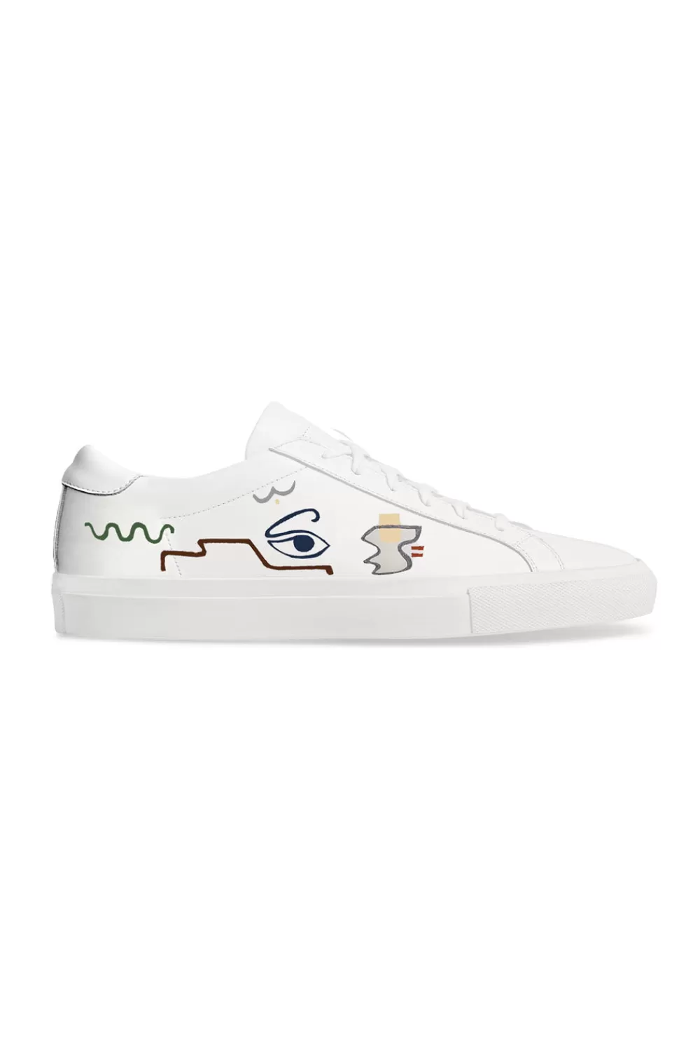 Woman Alepel Shoes | Linear Expressionism White Sneaker