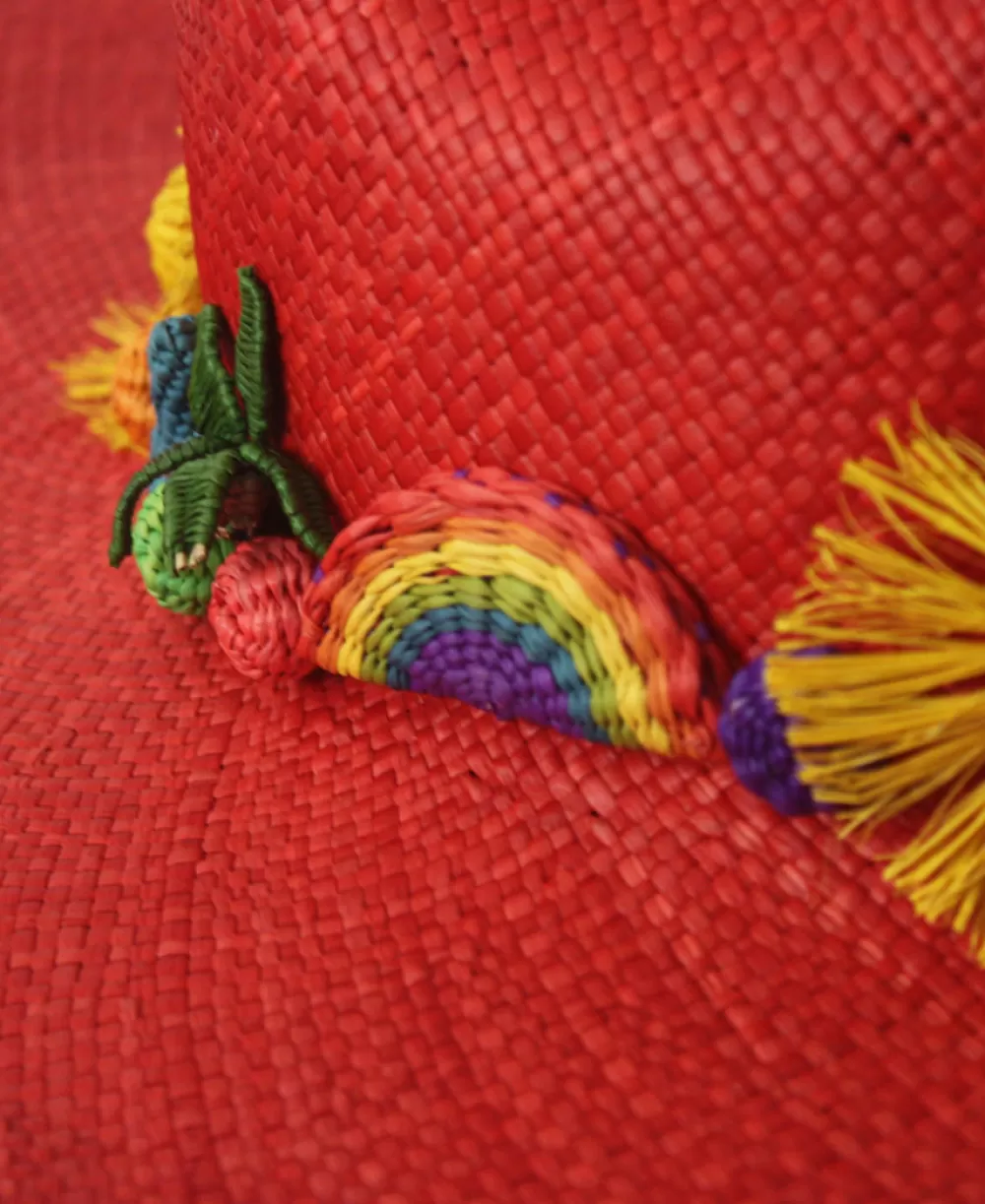 Woman Pajara Pinta Hats | Red Happy Hat