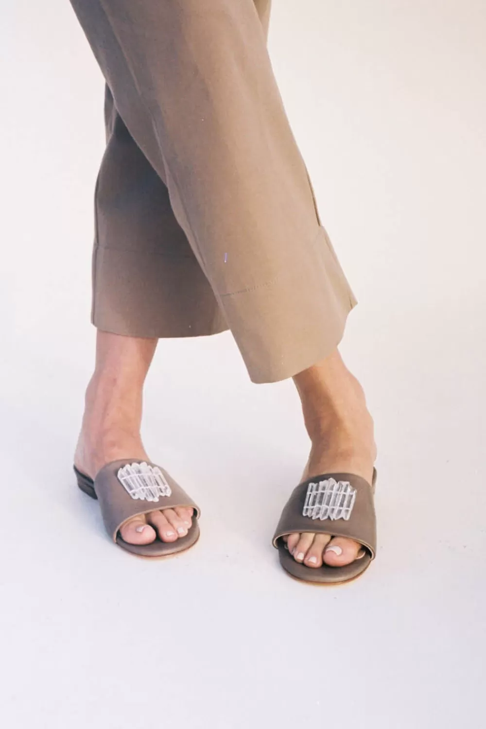 Woman Astara Shoes | Sahara Clear Quartz Sandal