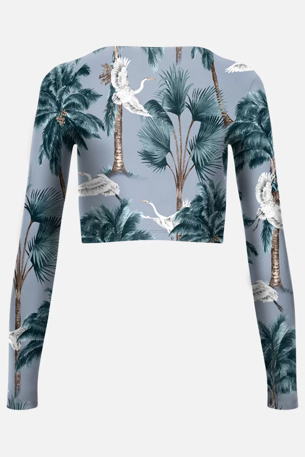 Woman Factor Bermuda Beachwear | The Crop Plunge Silhouette Bikini Top In Horizon Blue Heron