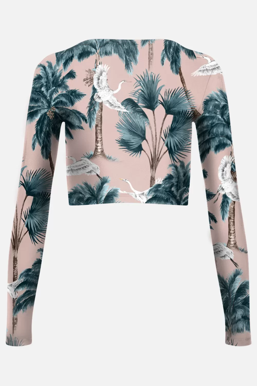 Woman Factor Bermuda Beachwear | The Crop Plunge Silhouette Bikini Top In Pink Sand Heron