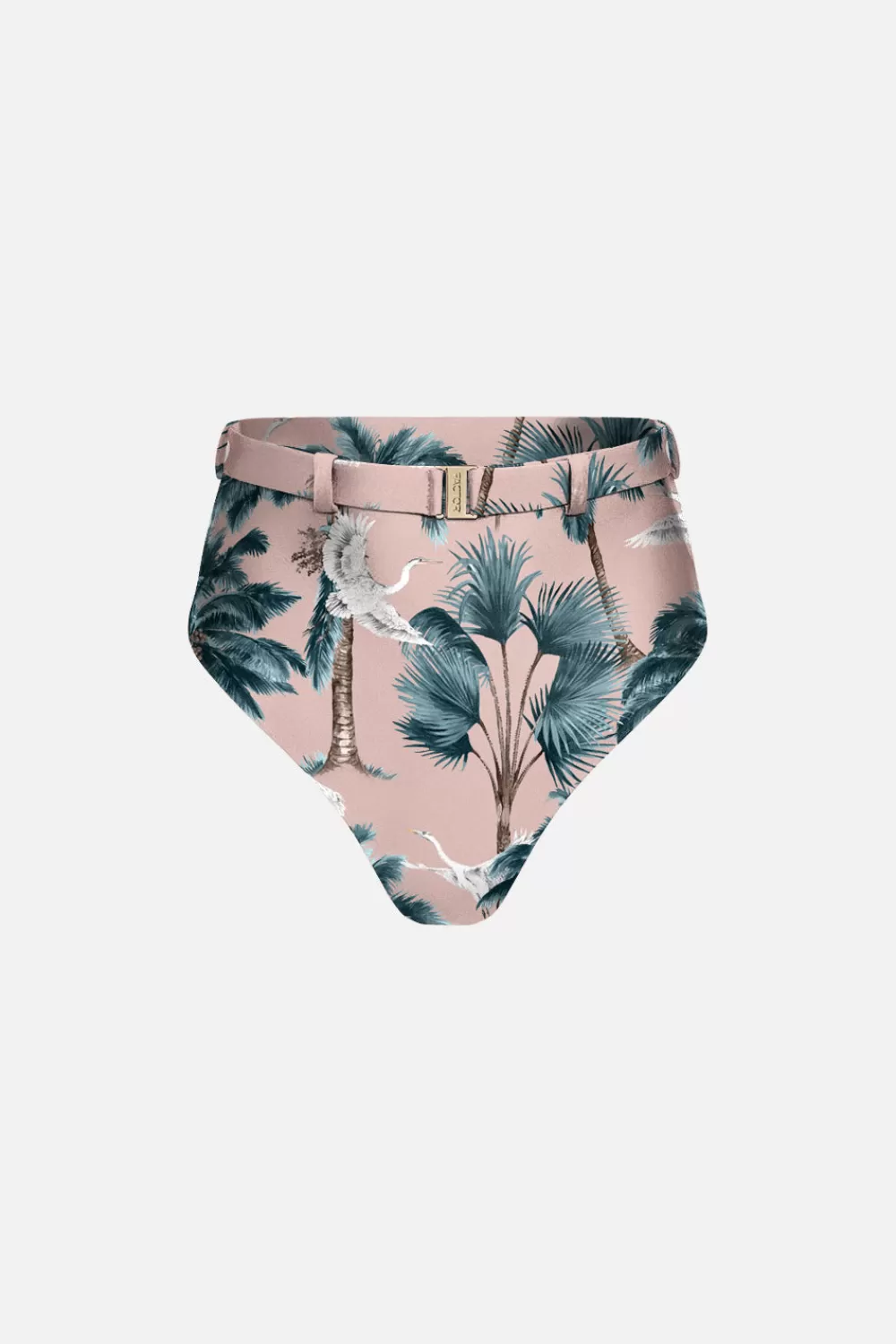 Woman Factor Bermuda Beachwear | The High Waist Silhouette Bikini Bottom In Pink Sand Heron