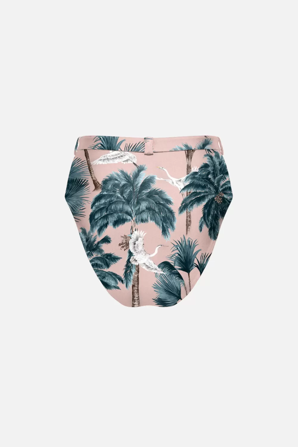 Woman Factor Bermuda Beachwear | The High Waist Silhouette Bikini Bottom In Pink Sand Heron