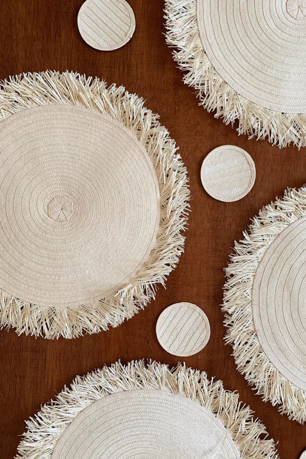 Woman Adriana Castro Furniture | Zenu Place Mat And Coaster Set Of 4 In Natural
